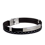 Bransoleta skóra ze stainless steel w etui PS05 B121'