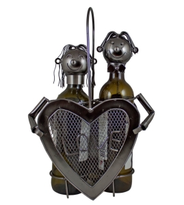 STOJAK METALOWY NA 2 BUTELKI 0,75L. "PARA- LOVE" W12