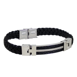 Bransoleta skóra z metalem w Delux box B19