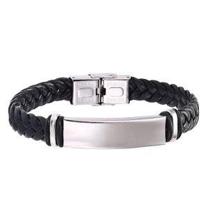 Bransoleta ze skóry ze stainless steel w etui PS05 B158'