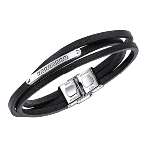 Bransoleta ze skóry ze stainless steel w etui PS05 B168'