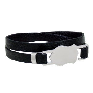 Bransoleta ze skóry ze stainless steel w etui PS05 B162'