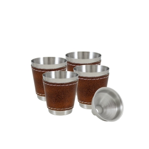 KIELISZKI W ETUI 4 SZT. W KOMPLECIE Z LEJKIEM KL05-3