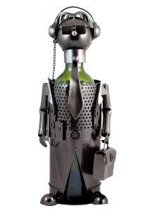 STOJAK METALOWY NA BUTELKĘ 0,75 L."BIZNESMEN" W53