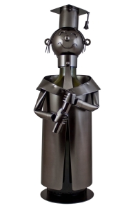 STOJAK METALOWY NA BUTELKĘ 0,75 L."ABSOLWENT" W102