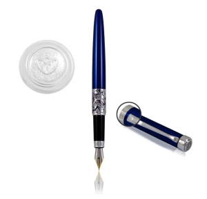 PIÓRO ZE STALÓWKĄ "Charles blue" W ETUI RE33P
