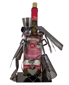 STOJAK METALOWY NA BUTELKĘ 0,75 L."PARA- LOVE" W148