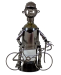 STOJAK METALOWY NA BUTELKĘ 0,75 L."CYKLISTA" W159