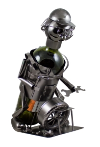 STOJAK METALOWY NA BUTELKĘ 0,75 L."MECHANIK" W166