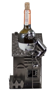 STOJAK METALOWY NA BUTELKĘ 0,75 L."BUDOWNICZY" W165