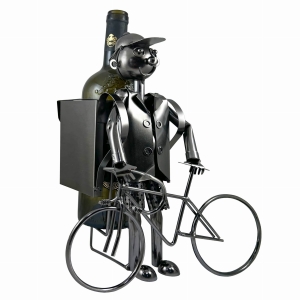 STOJAK METALOWY NA BUTELKĘ 0,75 L."CYKLISTA" W178