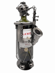 STOJAK METALOWY NA BUTELKĘ 0,75 L."SAKSOFONISTA" W187