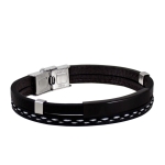 Bransoleta skóra ze stainless steel w etui PS05 B124'
