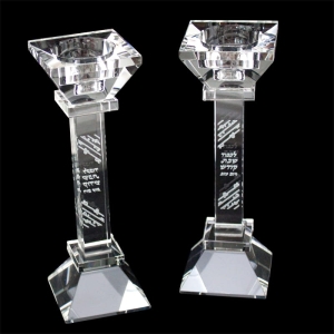 ŚWIECZNIKI 2 SZT."DOUBLE" KRYSZTAŁ, WYMIAR*19 CM SW22