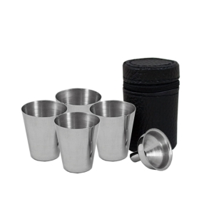 KIELISZKI W ETUI 4 SZT. W KOMPLECIE Z LEJKIEM KL05