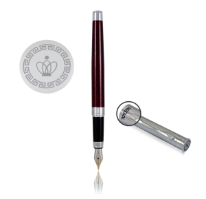 PIÓRO ZE STALÓWKĄ "Lane red & silver " W ETUI RE65P
